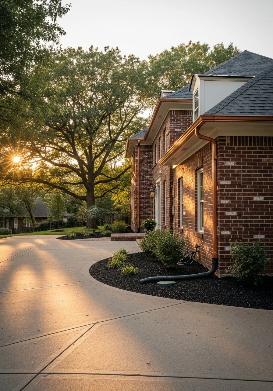 Leawood home exterior showcasing high-quality finishes and professional landscape design.