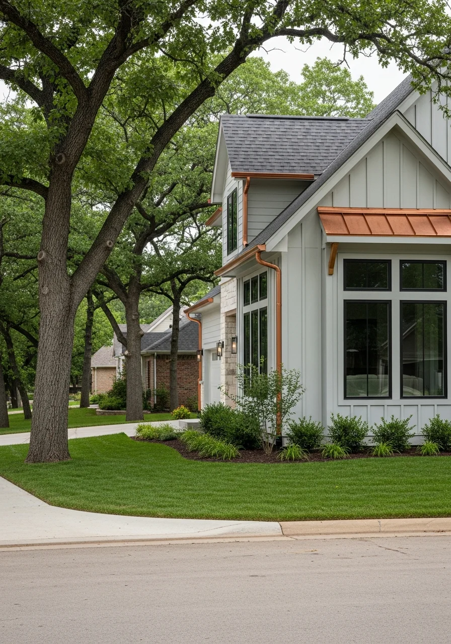 Lenexa residential property with modern exterior and professional grounds maintenance.